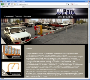 Создание сайта для парковочной системы "AVpark"